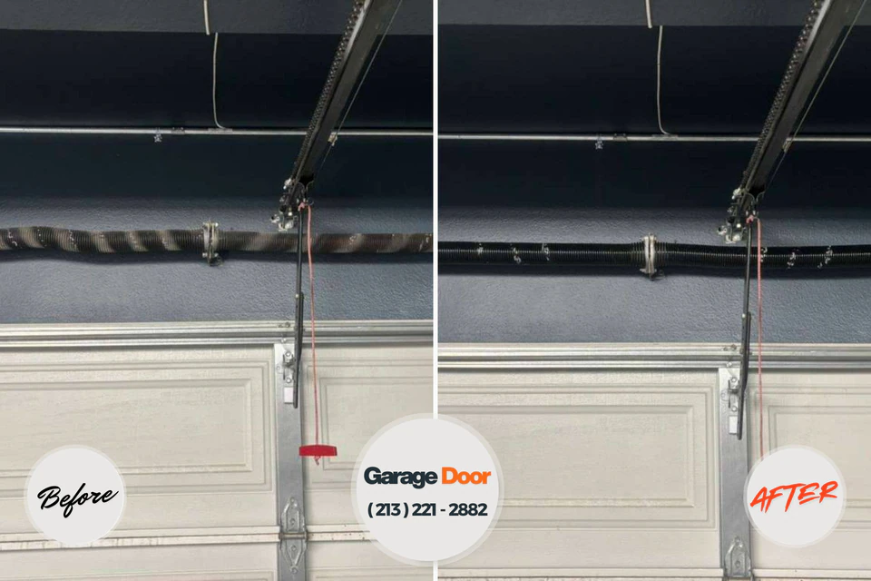 Before and after: garage door opener repair Heritage Lake, IL